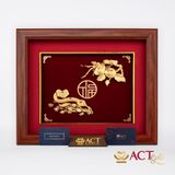 Quà tặng Tranh Gậy Như Ý dát vàng 24k ACT GOLD ISO 9001:2015