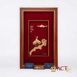 Quà tặng tranh Đôi Hạc dát vàng 24k ACT GOLD ISO 9001:2015 (Mẫu 1)