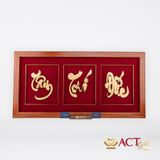 Quà tặng Tranh Chữ Tâm Trí Đức dát vàng 24k ACT GOLD ISO 9001:2015