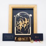 Quà tặng Tranh Cung Song Tử dát vàng 24k ACT GOLD ISO 9001:2015