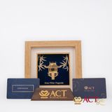 Tranh Chùa Một Cột dát vàng 24k ACT GOLD ISO 9001:2015
