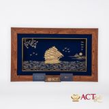 Quà tặng tranh Thuyền dát vàng 24k ACT GOLD ISO 9001:2015