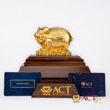 Quà tặng Heo Tài Lộc dát vàng 24k ACT GOLD ISO 9001:2015 (Mẫu 3)