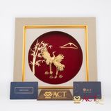 Quà tặng Tranh Tùng Hạc dát vàng 24k ACT GOLD ISO 9001:2015