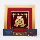Quà tặng Tranh túi tài lộc dát vàng 24k ACT GOLD ISO 9001:2015