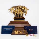 Quà tặng Chậu Cây Kim Ngân dát vàng 24k ACT GOLD ISO 9001:2015