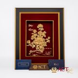 Tranh Hoa Mẫu Đơn dát vàng 24k ACT GOLD ISO 9001:2015 (Mẫu 1)