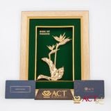 Quà tặng Tranh Hoa Thiên Điểu dát vàng 24k ACT GOLD ISO 9001:2015