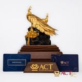 Quà tặng Chim Công dát vàng 24k ACT GOLD ISO 9001:2015