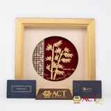 Quà tặng Tranh Cây Trúc dát vàng 24k ACT GOLD ISO 9001:2015