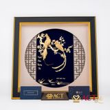 Quà tặng tranh Đôi Chim Thiên Đường dát vàng 24k ACT GOLD ISO 9001:2015