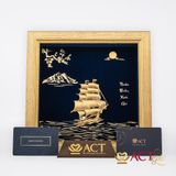Quà tặng tranh Thuyền dát vàng 24k ACT GOLD ISO 9001:2015