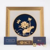 Quà tặng Tranh Hoa Sen dát vàng 24k ACT GOLD ISO 9001:2015