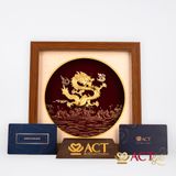 Quà tặng Tranh Rồng dát vàng 24k ACT GOLD ISO 9001:2015