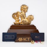 Quà tặng Tuất Phú Quý dát vàng 24k ACT GOLD ISO 9001:2015 (Mẫu 3)