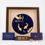 Quà tặng tranh Cá Chép Hoa Sen dát vàng 24k ACT GOLD ISO 9001:2015 (Mẫu 2)