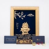 Quà tặng tranh Thuyền dát vàng 24k ACT GOLD ISO 9001:2015