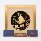 Quà tặng Tranh Cá Chép Phú Quý dát vàng 24k ACT GOLD ISO 9001:2015