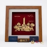 Quà tặng Tranh Cột Cờ Hà Nội dát vàng 24k ACT GOLD ISO 9001:2015 (Mẫu 2)