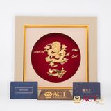 Quà tặng Tranh Rồng Nhả Ngọc dát vàng 24k ACT GOLD ISO 9001:2015