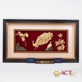 Quà tặng tranh Đôi Chim Công dát vàng 24k ACT GOLD ISO 9001:2015 (Mẫu 9)