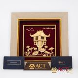Tranh Chùa Một Cột dát vàng 24k ACT GOLD ISO 9001:2015