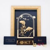 Quà tặng Tranh Cung Song Ngư dát vàng 24k ACT GOLD ISO 9001:2015