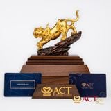 Quà tặng Biểu Trưng Bạch Hổ dát vàng 24k ACT GOLD ISO 9001:2015