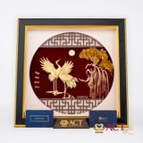 Quà tặng tranh Đôi Chim Hạc dát vàng 24k ACT GOLD ISO 9001:2015