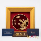 Quà tặng Tranh Tùng Hạc dát vàng 24k ACT GOLD ISO 9001:2015