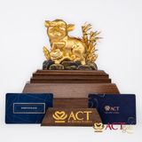Quà tặng Heo Tài Lộc dát vàng 24k ACT GOLD ISO 9001:2015(Mẫu 1)
