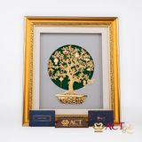 Quà tặng Tranh Cây Bát Bảo dát vàng 24k ACT GOLD ISO 9001:2015