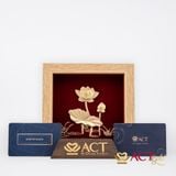 Quà tặng Tranh Hoa Sen dát vàng 24k ACT GOLD ISO 9001:2015