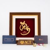Quà tặng Tranh Chữ Tâm dát vàng 24k ACT GOLD ISO 9001:2015 (Mẫu 1)