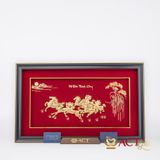 Quà tặng Tranh Bát Mã dát vàng 24k ACT GOLD ISO 9001:2015