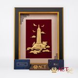 Tranh Long Quy Cõng Tháp Văn Xương dát vàng 24k ACT GOLD ISO 9001:2015