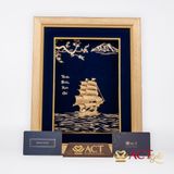 Quà tặng tranh Thuyền dát vàng 24k ACT GOLD ISO 9001:2015