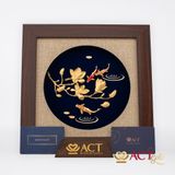 Quà tặng tranh Cá Chép Hoa Mộc Lan dát vàng 24k ACT GOLD ISO 9001:2015