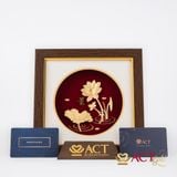 Quà tặng Tranh Hoa Sen dát vàng 24k ACT GOLD ISO 9001:2015