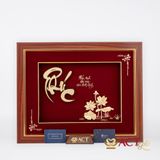 Tranh Chữ Phúc Hoa Sen dát vàng 24k ACT GOLD ISO 9001:2015
