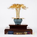 Quà tặng Chậu Lan 9 Cành dát vàng 24k ACT GOLD ISO 9001:2015 (cỡ đại)