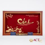 Quà tặng Tranh Chữ Cha dát vàng 24k ACT GOLD ISO 9001:2015