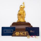 Quà tặng Tượng Ông Thọ dát vàng 24k ACT GOLD ISO 9001:2015 (Mẫu 2)