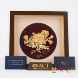 Tranh Hoa Mẫu Đơn dát vàng 24k ACT GOLD ISO 9001:2015 (Mẫu 2)