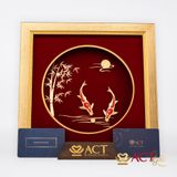 Quà tặng Tranh Song Ngư dát vàng 24k ACT GOLD ISO 9001:2015