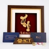 Quà tặng Tranh Chữ Thọ dát vàng 24k ACT GOLD ISO 9001:2015(Mẫu 1)