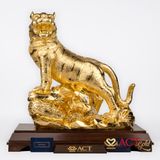 Quà tặng Hổ Phú Quý dát vàng 24k ACT GOLD ISO 9001:2015 (Mẫu 2)
