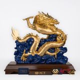 Quà tặng Rồng Vờn Ngọc - Cỡ Đại dát vàng 24k ACT GOLD ISO 9001:2015