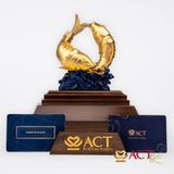 Quà tặng Đôi Cá Chép dát vàng 24k ACT GOLD ISO 9001:2015(Mẫu 1)