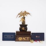 Quà tặng Chậu Cây Kim Ngân dát vàng 24k ACT GOLD ISO 9001:2015(Mẫu 1)